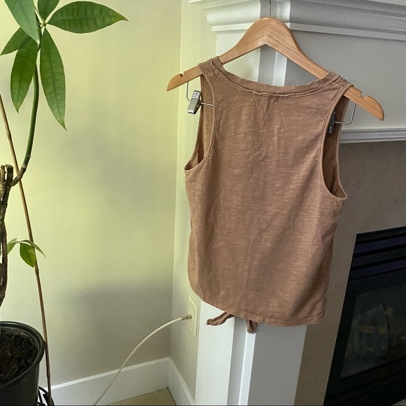 FROM PALMER Brown Tie Front Vneck Tank Top - Picture 7 of 8